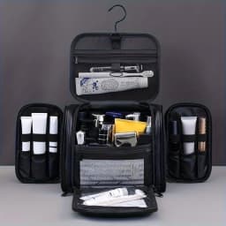 Large Capacity Unisex Travel Toiletry Bag with Hook, Multi-Compartment Wash Bag, Great for Daily Outing Ideal Gift for Men Women