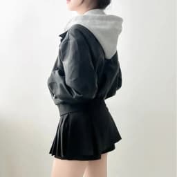 Women's Casual Chic Loose Patchwork Hoodie Jacket Autumn Winter Leather Coat Top Long Sleeve Short Length Other Material 100%