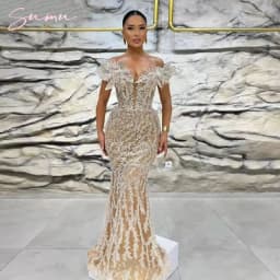 Special Wedding Party Dresses Two Pieces Vintage Evening Dresses With Detachable Train Off Shoulder Mermaid Robes De Soirée