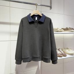 Men Splice Collar Loose Casual Pullover Sweatshirts Autumn Winter Streetwear Vintage Fashion Hoodies Sweatshirts Coat Tops