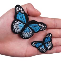 2PCS 21Color Butterfly Embroidered Patch Badges Iron On Patches For Clothing Thermoadhesive Patches On Clothes Sewing Appliques
