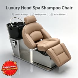 Motorized Semi Recline Hair Shampoo Bed Ceramic Basin Professional for Commercial Hair Salon Barbershop
