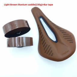 Retro Bicycle Saddle MTB Bike Saddle 155mm with Bike Bar Tape Road Bike Bicycle Brown Color / Steel Saddle Rails Bicycle Cycling