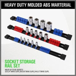 1/4" 3/8" 1/2" Wrench Holders Traight Plastic Universal Socket Organizer Rail Bracket Repair tools Socket Wall Wrench Home Tools