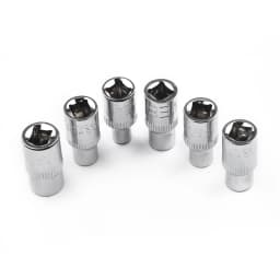 6pcs 1/4 Inch Steel Drive Sockets For Torx Star Female Bit E Socket Set E4 E5 E6 E7 E8 E10 Ratchet Wrench Adapter Hand Tools