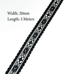 5 Meters White & Black Lace Ribbon Assorted Floral Trims for Gift Wrapping Christmas Wedding Decor DIY Crafts Sewing Accessories