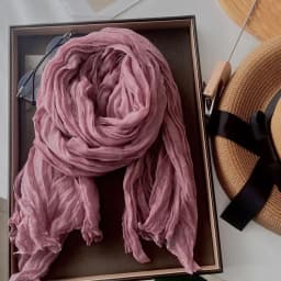Solid Color Pleated Long Scarves Retro Autumn Winter Cotton Hemp Scarf Warm Neck Wrinkled Twisted Vintage Soft Wrap Shawl
