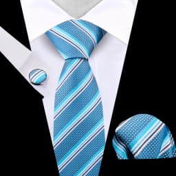 Business Tie For Men Set Necktie Cufflink Classic Handkerchief Suit For Wedding High Quality Stripe Tie Set Formal Gravata Gift