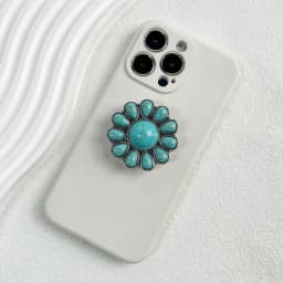 Luxury Socket Tok Phone Grip Retro Turquoise Phone Stand Unique Charm Foldable Grip Fashion Phone Support Desk Stand