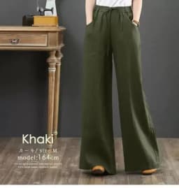 Women Wide Leg Pants Solid Loose Length Pants Cotton Linen Elastic Waist Casual Pants Vintage Mid Waist Pants 5XL