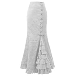 Vintage Gothic Long Skirts Women Punk Fish Tail Skirt New High Waisted Temperament Goth Skirt Festival Party Wear Woman Clothes