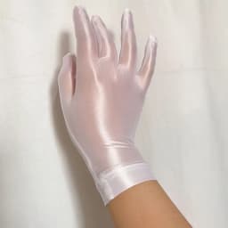 Solid Thin Oil Glossy Connected Finger Gloves Cosplay Sexy Gloves Shiny Role-playing Dress Gloves Jewelry Display Short Gloves
