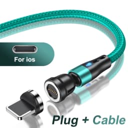 AUFU 5A Magnetic Fast Charging Cable 540 Rotate Magnetic Micro USB Type C Cable For iPhone 14 Samsung Xiaomi Mobile Phone Cable