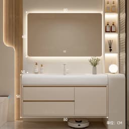 Vanity with Sink Shelves Sink Under Cabinet Bathroom Bathroom Sets Full Set Furniture Comfortable with Drawers Storage Cabinet