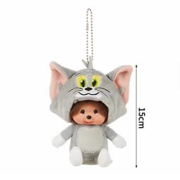 2026 NEW Monchhichi Plush Doll Pendant Kawaii Monkey Keychain Cute Cartoon Couple Keyring Bag Charms Birthday Gift 몬치치 モンチッチ
