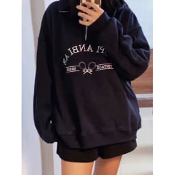 American Style Retro Collar Sweatshirt Jacket Women's New Early Autumn Oversize Small Size Long Sleeve Top