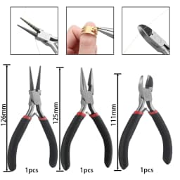 3pcs/Set Portable Jewelry Making Pliers Tool Needle Round Nose Pliers Diagonal Plier for DIY Jewelry Hardware Making Repair Tool