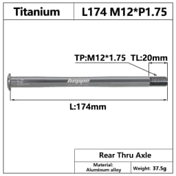 HEPPE MTB Road Bike Titanium Thru Axle Ultra Light Bike Axle 12x142 12x148 Rear Hub Thru Axle Bike Fork 12x100 12x110 Shaft