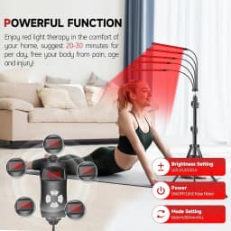 30W LED Red Light Therapy Lamp with Stand 660nm &850nm Near Infrared Light Device for Relief Muscle Joint Pain Facial Skin Care