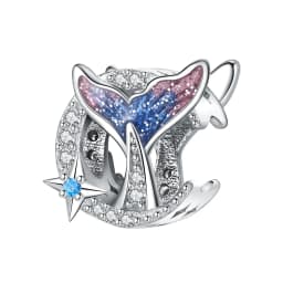 Blue Charm 925 Sterling Silver Ocean Pearls Betta Fish Pendant Birthday Party Gift for Women Bracelet Necklace DIY Beads Jewelry