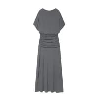 Women's Dress 2026 Summer New Style Solid Color Short Sleeve Ruffle Decor Midi Maxi Dress Elegant and Gentle Romantic