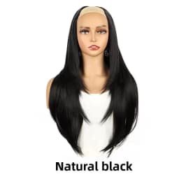 22/24Inch Synthetic V-shaped Layered 4 Clips Long Straight Hair Extension Fashion Invisible Hairpiece Wig for Women