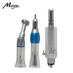 Myricko Style Dental Slow Low Speed External Single Water Spray Contra Angle Straight Air Motor Handpiece 4 Holes Rotation
