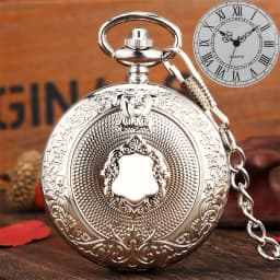 Royal Gold Shield Crown Pattern Quartz Pocket Watch Top Luxury Necklace Pendant Chain Steampunk Clock Collectibles Jewelry Gifts