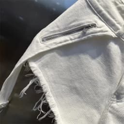 White Zipper Splicing High Waist Buckle Rough Edge Irregular Denim Shorts Summer A-word Wide-leg Hot Pants