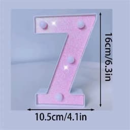 1PC 16cm Pink Glitter LED Letter&Number Lights Battery Powered Decorative Lights For Wedding,Proposal,Birthday,Party,Photo Props