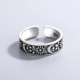 925 Sterling Silver Sanding Face Adjustable Rings For Women Ladies Elegant Luxury Quality Jewelry Accessories Jewellery