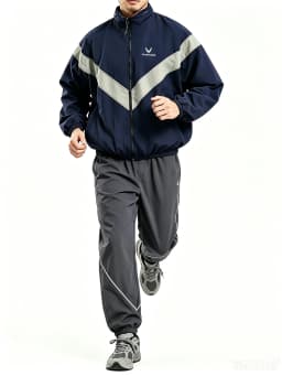 US Air Force Training Suit and Trackpants Set, Men's Nylon Waterproof Reflective Sports Jacket and Pants for Spring and Autumn
