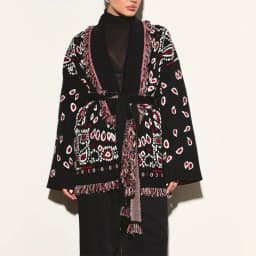 Knitted Jacquard Tassels Patchwork Cardigans Women Sweaters Long Sleeve V-neck Thicken Vacation Sweater 2025 Autumn Coats Tops