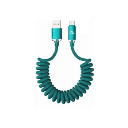 NNBILI 1-2PCS 120W Car USBA to USB C Fast Charging For Samsung S26 Xiaomi Huawei USBC To USB C Spring Cable For iPhone 18 17