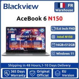 Blackview AceBook 6 Laptop Intel Twin Lake N150 CPU 15.6'' FHD+ IPS Screen 16GB DDR4 512GB SSD 36Wh Battery Windows 11 Notebook