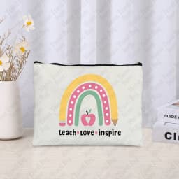 Teacher Cosmetic Case Back To Shool Gift Trendy Zipper Makeup Bag Pouch Thank You Teachers Gifts Pencil Case Lipstick Storage