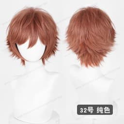 Anime Upgraded 32cm Short Flipped Ends Cosplay Wig Green Blue Purple Pink Man Women Heat Resistant Synthetic Hair