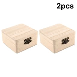 8x8x4.7cm Plain Natural Wooden Packing Box Storage Box Gift Box Wooden Storage Box Home Sundries Storage Box