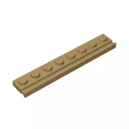 10PCS PLATE 1X8 WITH RAIL Compatible 4510 Plate Modified Self-Locking Bricks Building Blocks Toys Accessories