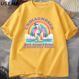 Undiagnosed But Something Is Definitely Wrong T-Shirt Vintage Men's Clothes Summer Cotton Short Sleeve T Shirt Loose Tops