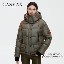 GASMAN 2023 Winter down jacket collection Fashion Solid Stand-up collar Women Coat Elegance Hooded Women's jackets 81702
