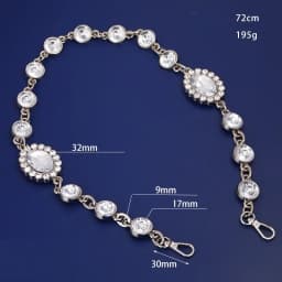 Acrylic Bag Chain Replacement Chain Purse Strap Shoulder Bag Strap Handles for handbag Inlaid Diamond Decoration Bag Accessories