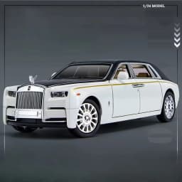 1/24 Rolls Royce Phantom Diecast Toy Cars Model Simulated Pull Back Limousine Zinc Alloy Metal Toy Car for Kids Gifts Collection