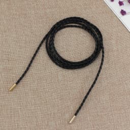 New Braided Leather Thin Belt Metal head Knotted Long Dress String Waistband PU leather Decorative Coat Belt Waist strap
