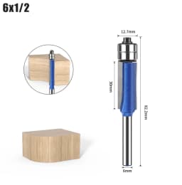 1/4′′ 5/16′′ 3/8′′1/2′′ Router Bit 6mm 1/4′′ Shank Flush Trim Bit With Two Bearings Router Bits For Wood Trimming Cutters