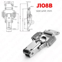 NAIERDI 6PCS Mild Steel Hasp Cabinet Boxes Spring Loaded Latch Catch Toggle Hasp For Sliding Door Window Hardware Tool Box Lock