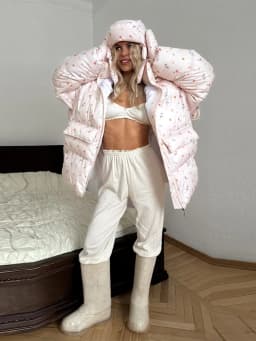 Unique Hooded Women's Winter Jacket Elegant Printed Thicken Pockets Full Sleeve Female Cotton Coat 2025 New Woman Coats Outwears
