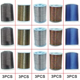 TAKEDO 15PCS/SET 100 Yards B Spool Nylon Metallic NCP Thread Guide Ring Winding Thread DIY Rod Building Repair Wrapping Line