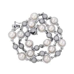 GUCY New Romantic Women Shell Beads Necklace Iced Out Bling Bling Cubic Zirconia Necklaces Fashion Charm Jewelry