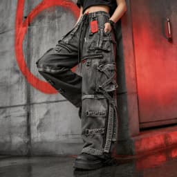 Y2k Complex Heavy Industry Workwear Jeans Casual Denim Pants High Waist Straight Wide Leg Jeans Harajuku Hip Hop Women Clothing